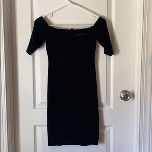 Black Velvet off the shoulder dress